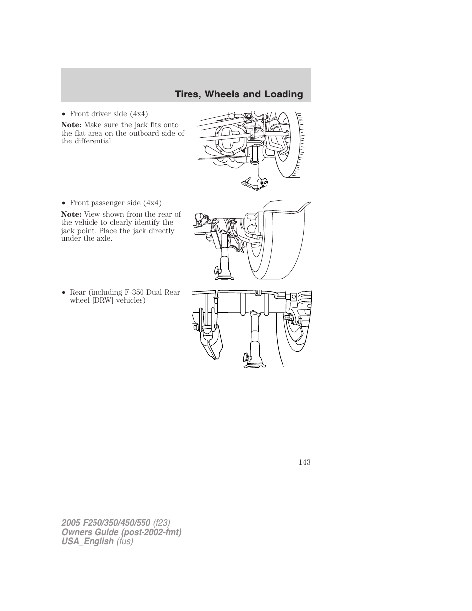 Tires, wheels and loading | FORD 2005 F-550 v.2 User Manual | Page 143 / 312