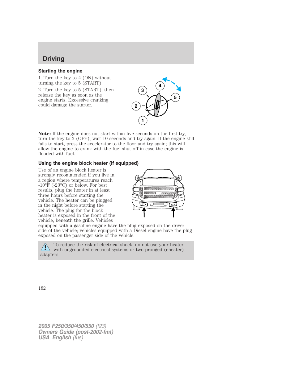 Driving | FORD 2005 F-550 v.2 User Manual | Page 182 / 312