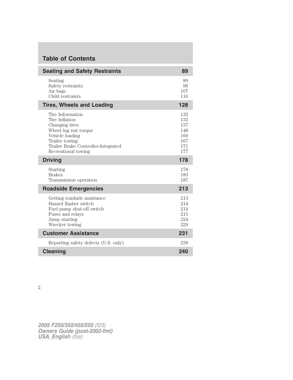 FORD 2005 F-550 v.2 User Manual | Page 2 / 312