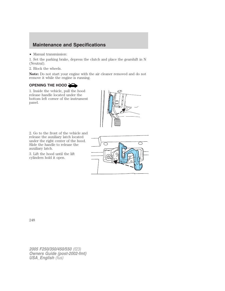 Maintenance and specifications | FORD 2005 F-550 v.2 User Manual | Page 248 / 312