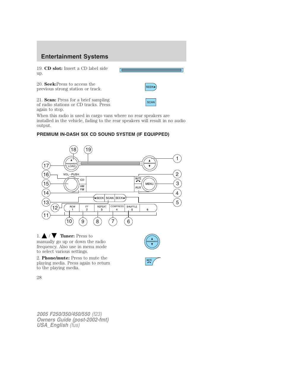 Entertainment systems | FORD 2005 F-550 v.2 User Manual | Page 28 / 312