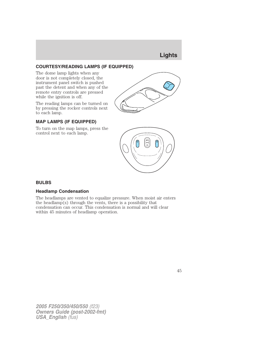 Lights | FORD 2005 F-550 v.2 User Manual | Page 45 / 312