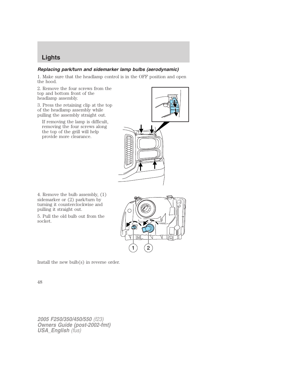 Lights | FORD 2005 F-550 v.2 User Manual | Page 48 / 312