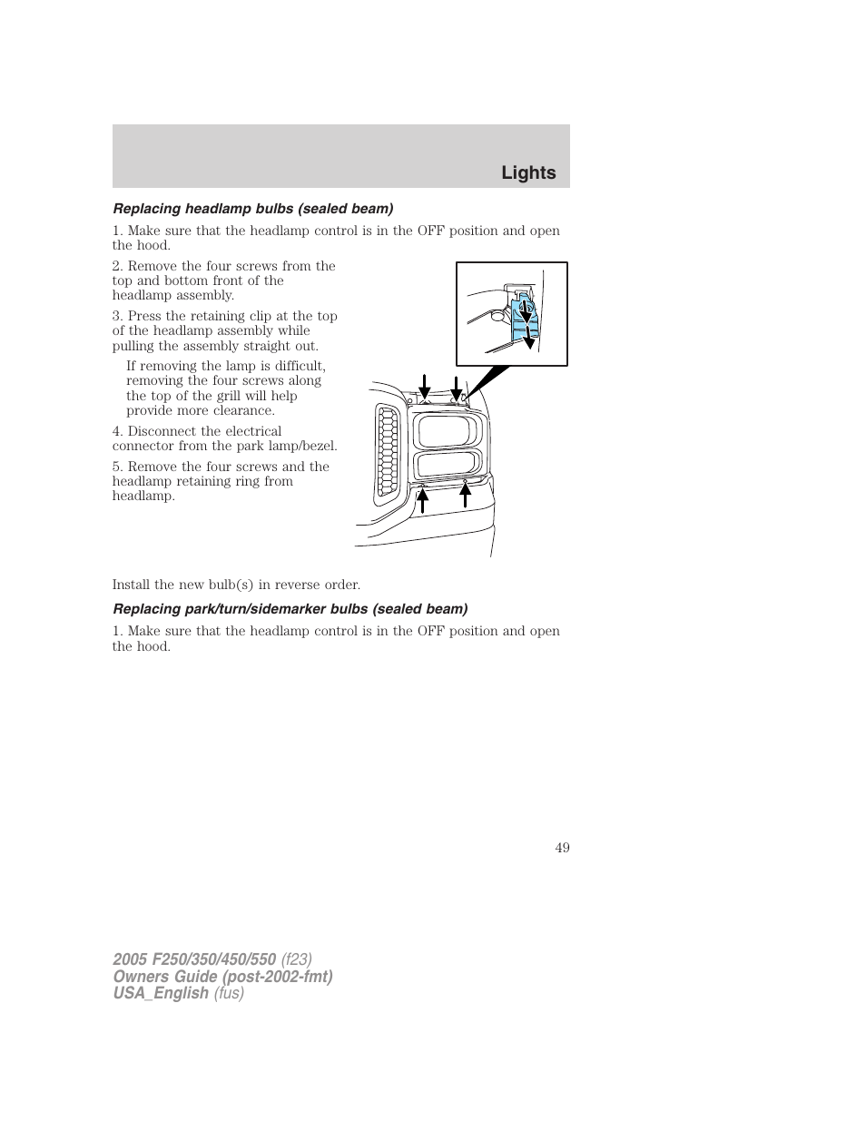 Lights | FORD 2005 F-550 v.2 User Manual | Page 49 / 312