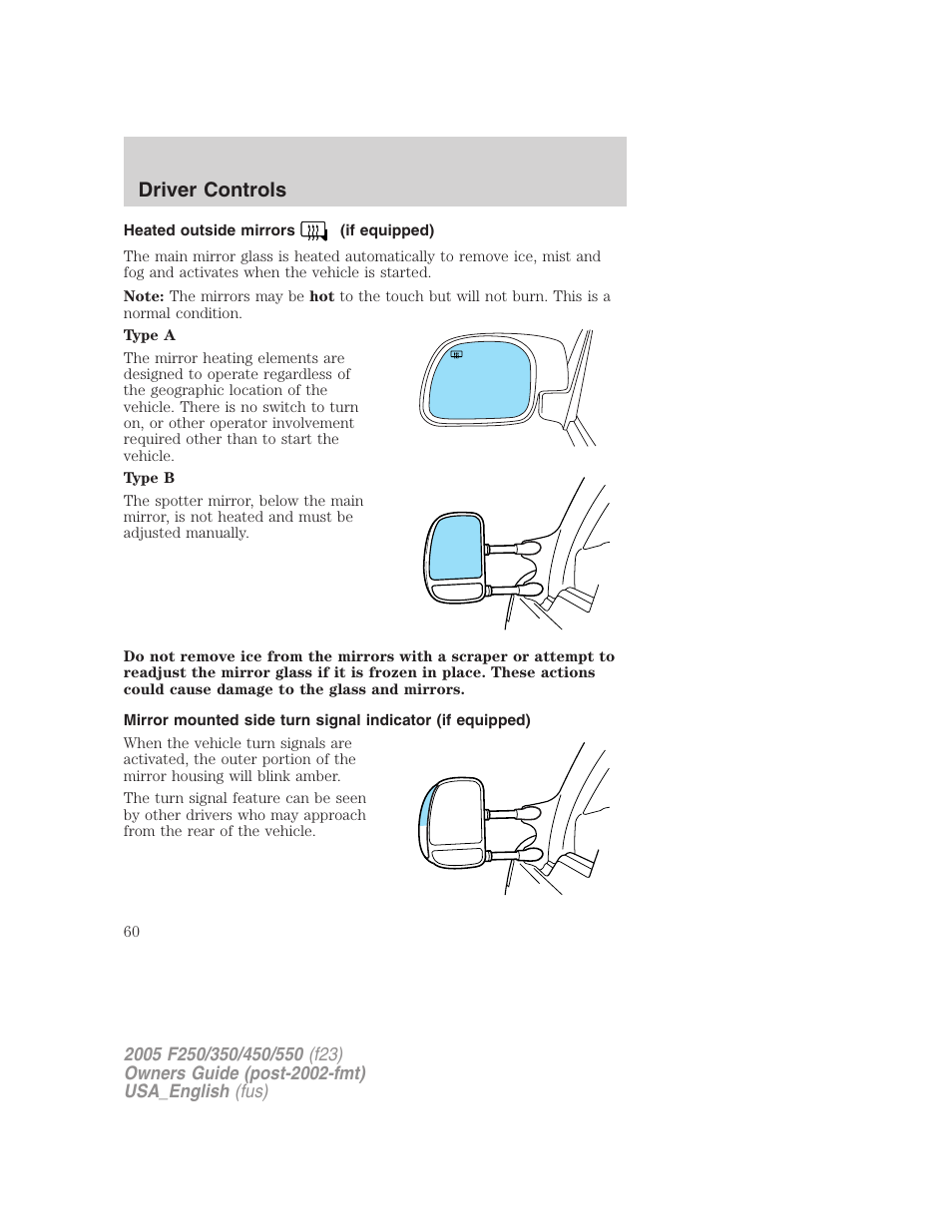 Driver controls | FORD 2005 F-550 v.2 User Manual | Page 60 / 312