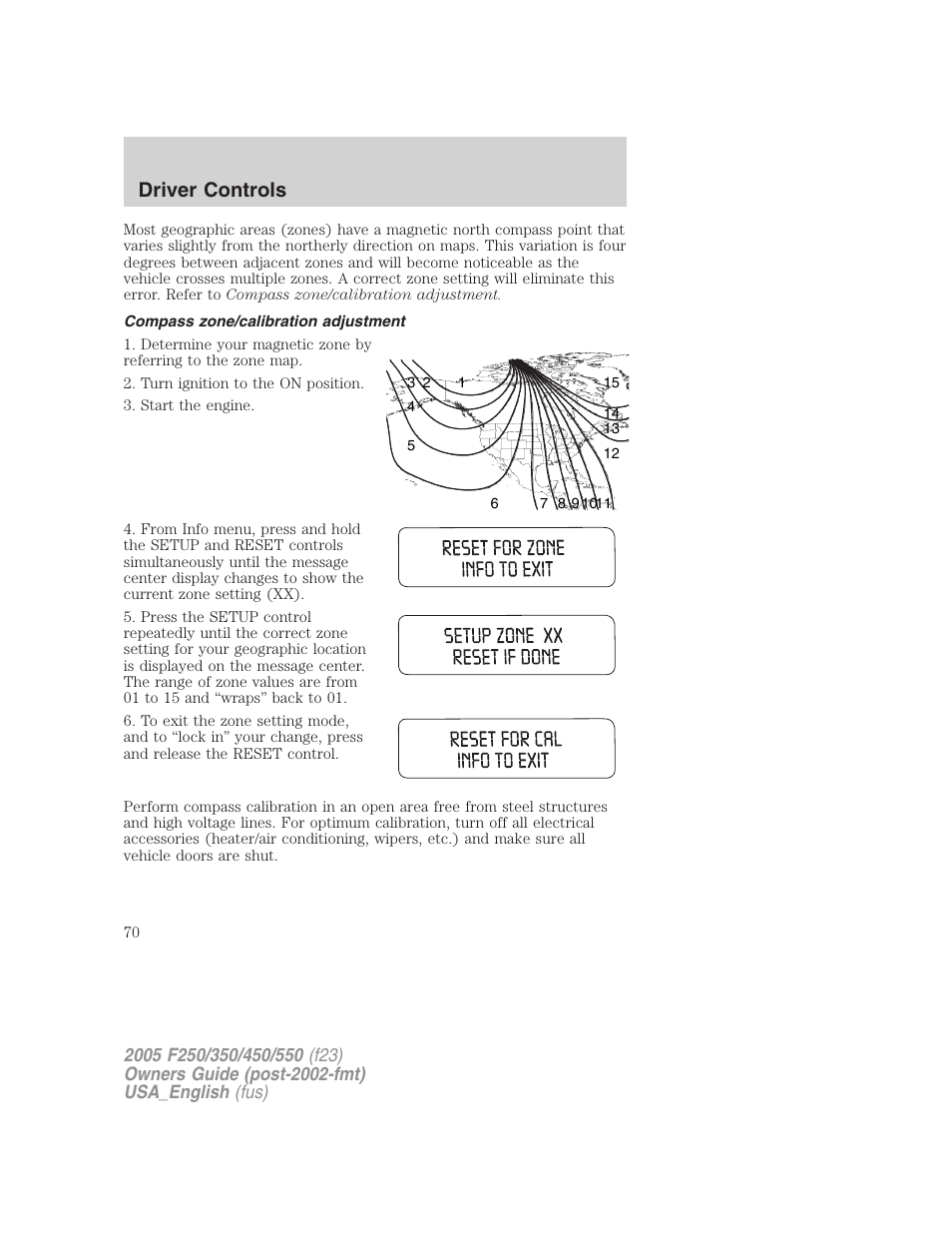 Driver controls | FORD 2005 F-550 v.2 User Manual | Page 70 / 312