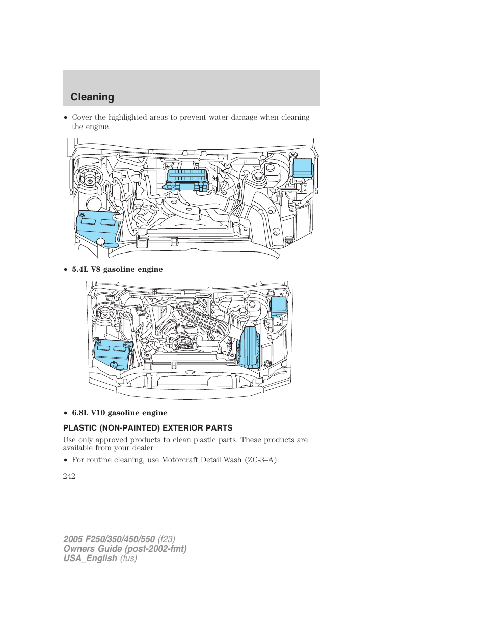 Cleaning | FORD 2005 F-550 v.3 User Manual | Page 242 / 312