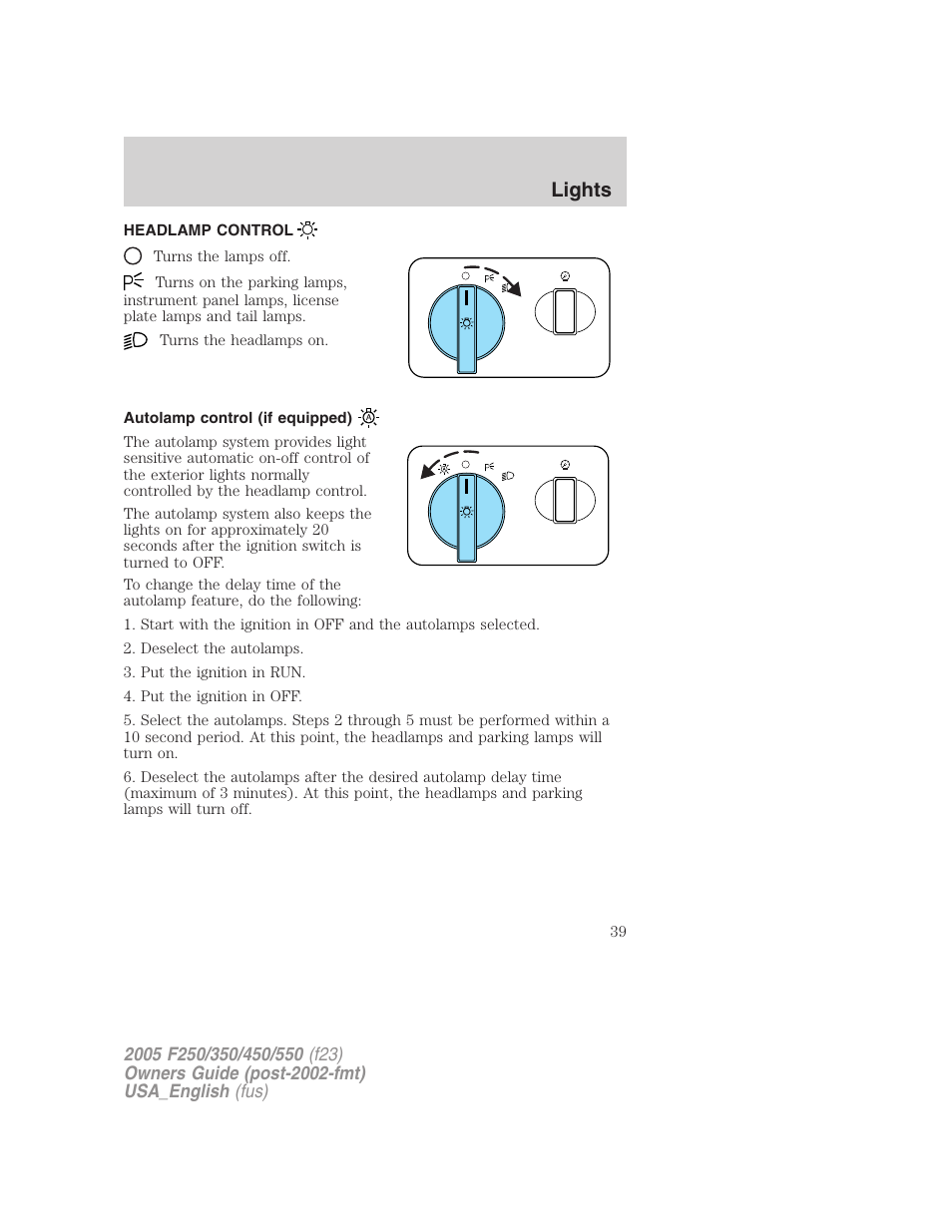 Lights | FORD 2005 F-550 v.3 User Manual | Page 39 / 312
