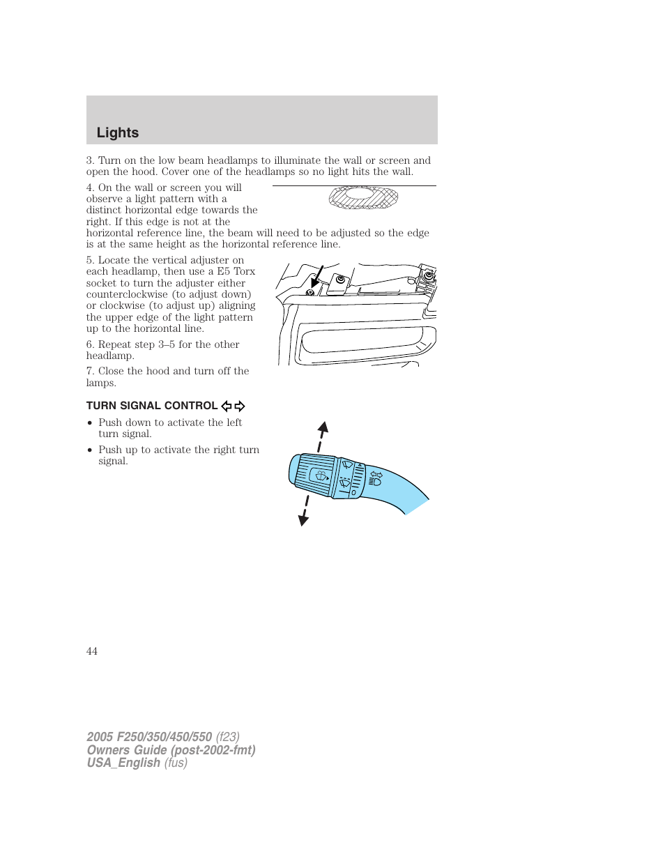 Lights | FORD 2005 F-550 v.3 User Manual | Page 44 / 312