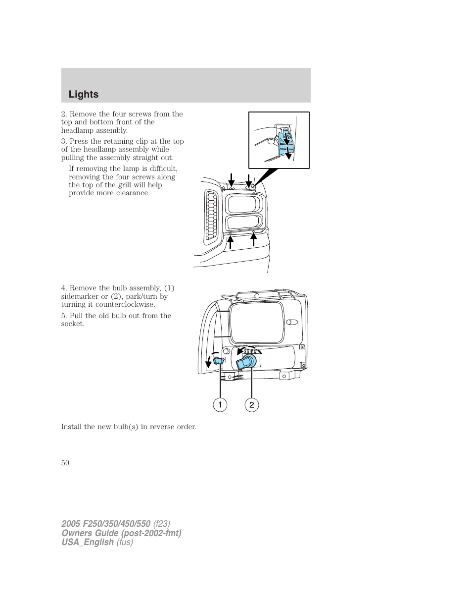 Lights | FORD 2005 F-550 v.3 User Manual | Page 50 / 312