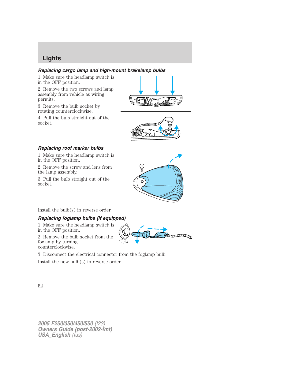 Lights | FORD 2005 F-550 v.3 User Manual | Page 52 / 312