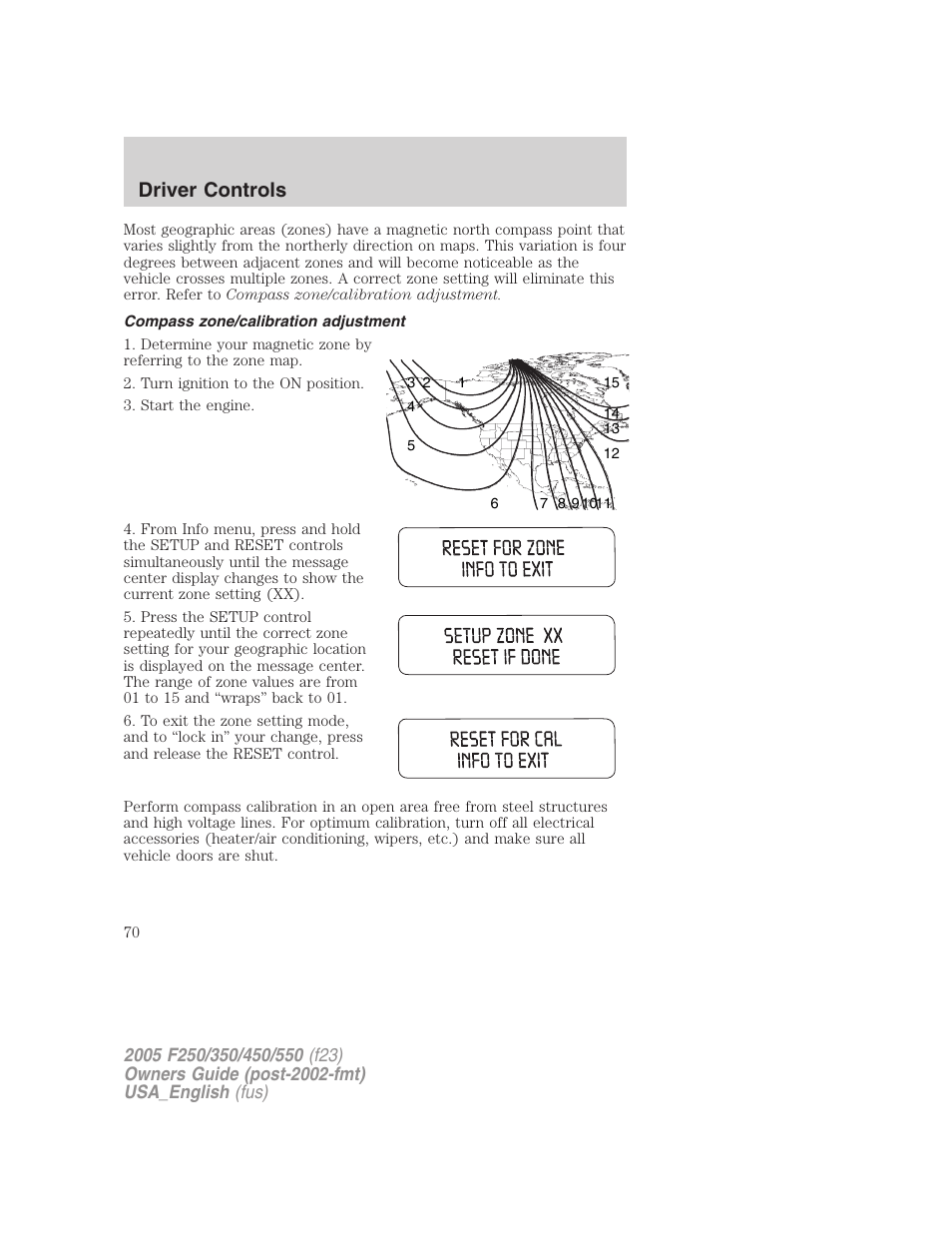 Driver controls | FORD 2005 F-550 v.3 User Manual | Page 70 / 312