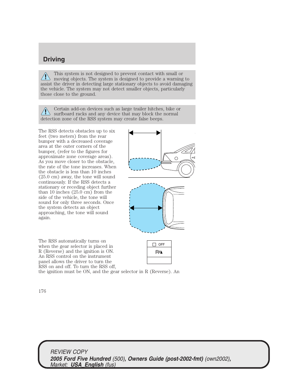Driving | FORD 2005 Five Hundred v.1 User Manual | Page 176 / 264