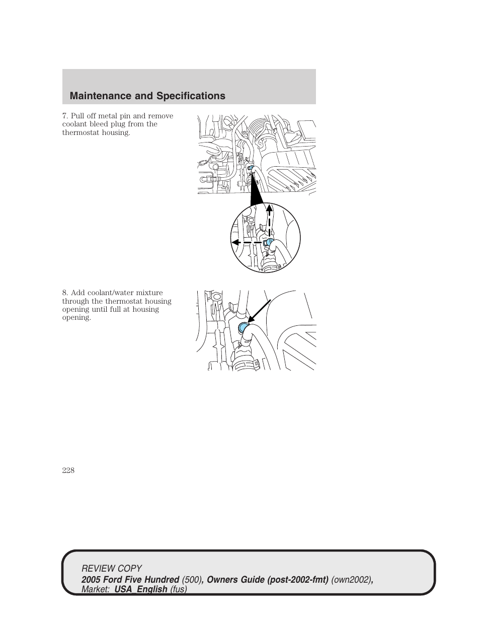 FORD 2005 Five Hundred v.1 User Manual | Page 228 / 264