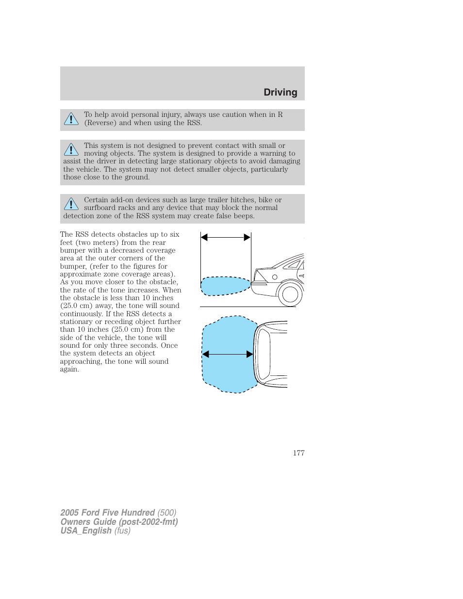 Driving | FORD 2005 Five Hundred v.2 User Manual | Page 177 / 264