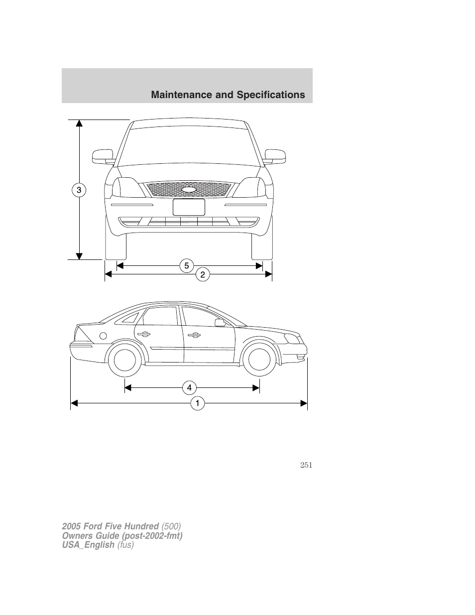 FORD 2005 Five Hundred v.2 User Manual | Page 251 / 264