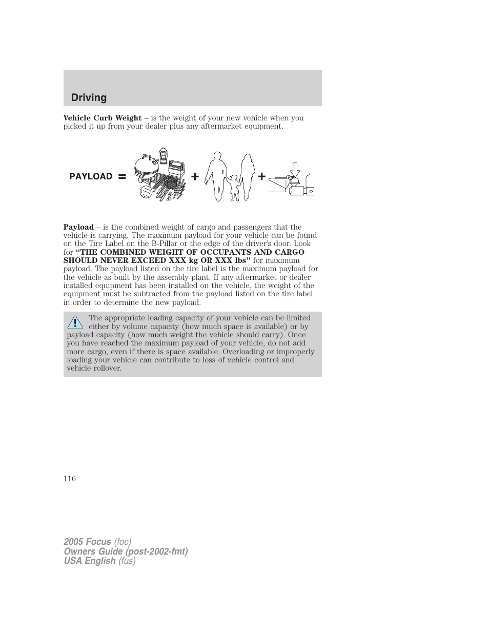 Driving | FORD 2005 Focus v.1 User Manual | Page 116 / 224