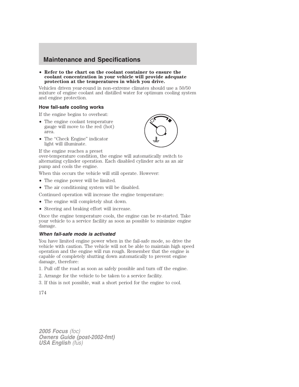 Maintenance and specifications | FORD 2005 Focus v.1 User Manual | Page 174 / 224