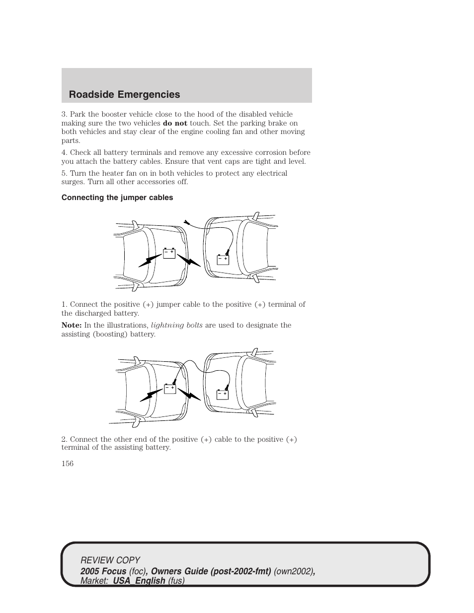 Roadside emergencies | FORD 2005 Focus v.2 User Manual | Page 156 / 224