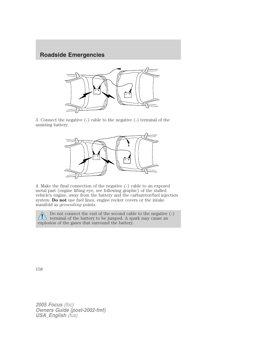 Roadside emergencies | FORD 2005 Focus v.3 User Manual | Page 158 / 224