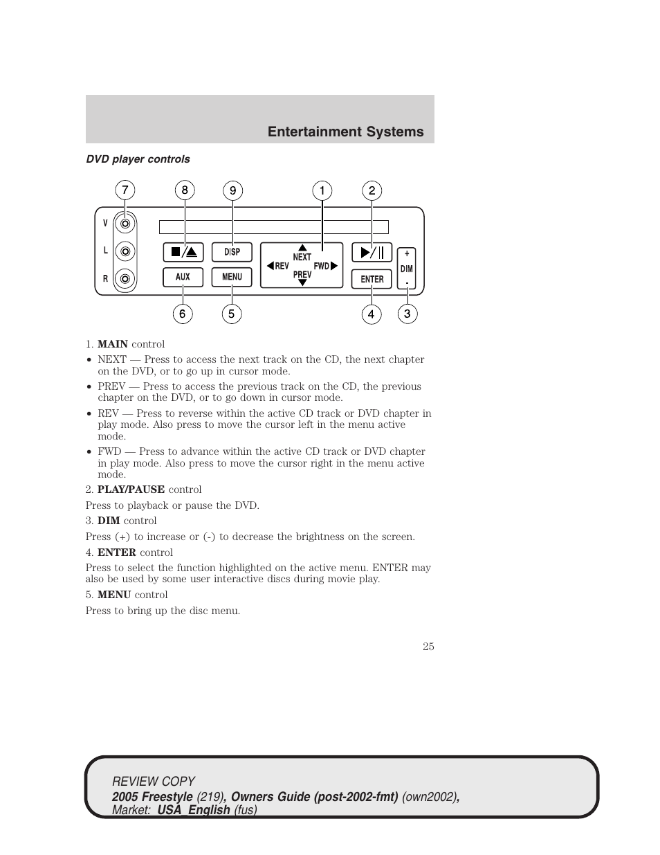 Entertainment systems | FORD 2005 Freestyle v.1 User Manual | Page 25 / 288