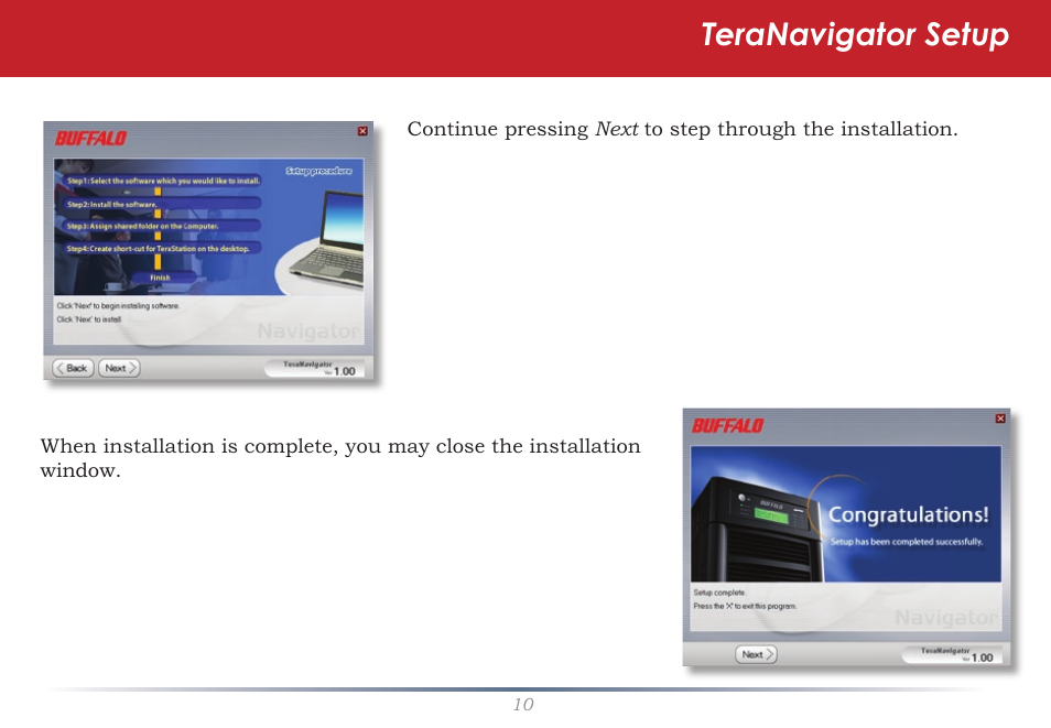 Teranavigator setup | Buffalo Technology TeraStation Live HS-DH-TGL/R5 User Manual | Page 10 / 92