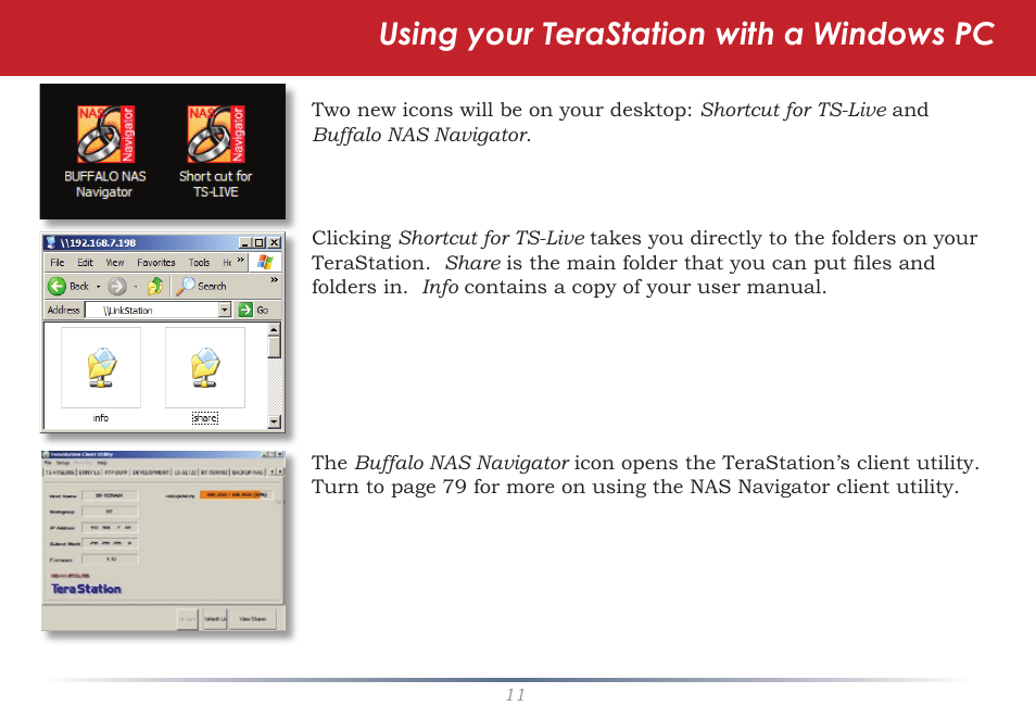 Using your terastation with a windows pc | Buffalo Technology TeraStation Live HS-DH-TGL/R5 User Manual | Page 11 / 92