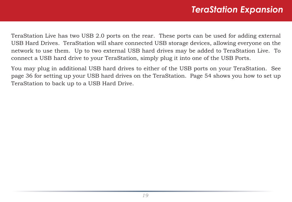 Terastation expansion | Buffalo Technology TeraStation Live HS-DH-TGL/R5 User Manual | Page 19 / 92