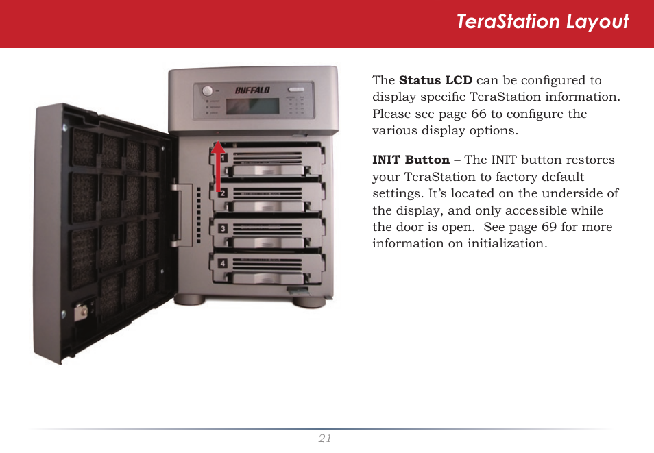 Terastation layout | Buffalo Technology TeraStation Live HS-DH-TGL/R5 User Manual | Page 21 / 92
