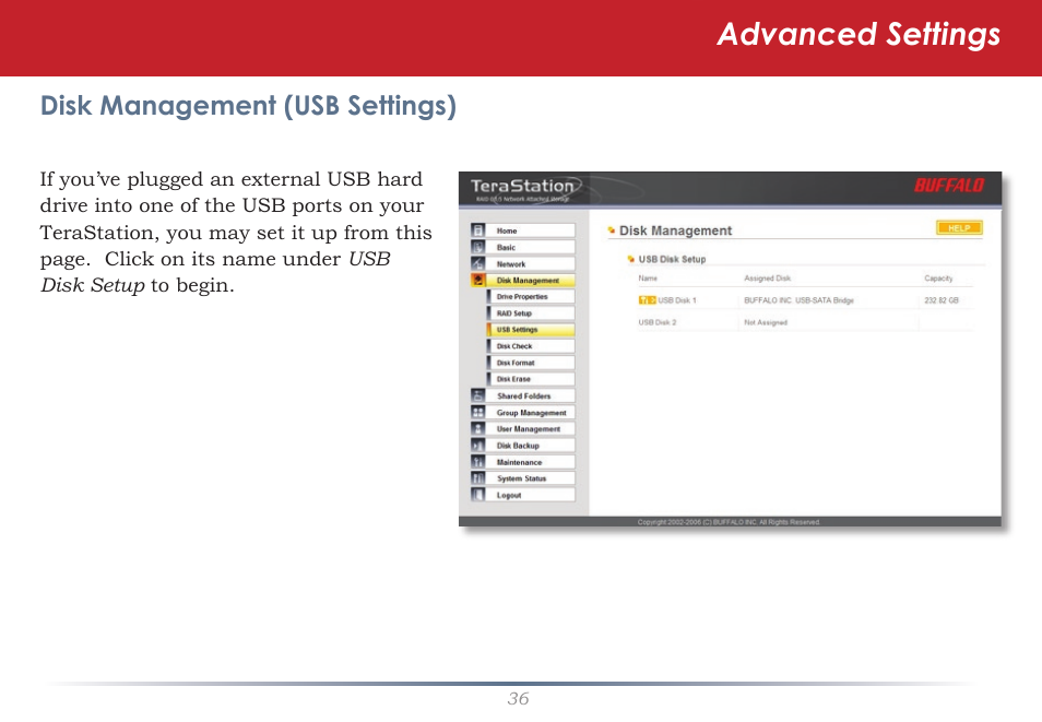 Advanced settings | Buffalo Technology TeraStation Live HS-DH-TGL/R5 User Manual | Page 36 / 92