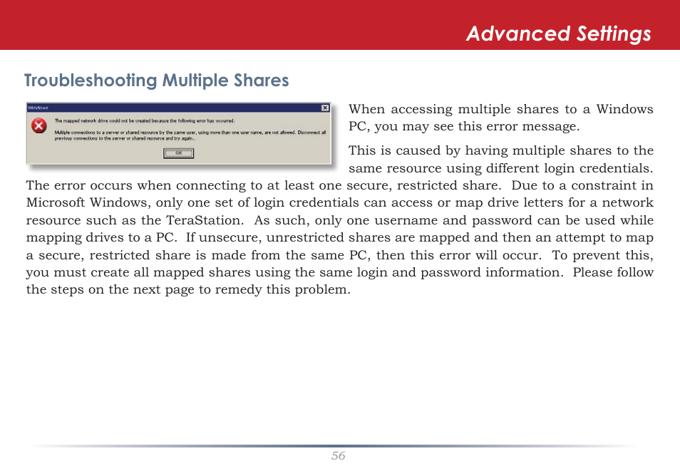 Advanced settings | Buffalo Technology TeraStation Live HS-DH-TGL/R5 User Manual | Page 56 / 92