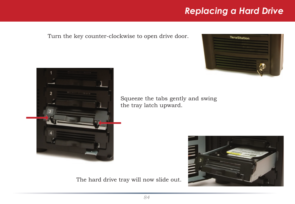Replacing a hard drive | Buffalo Technology TeraStation Live HS-DH-TGL/R5 User Manual | Page 84 / 92