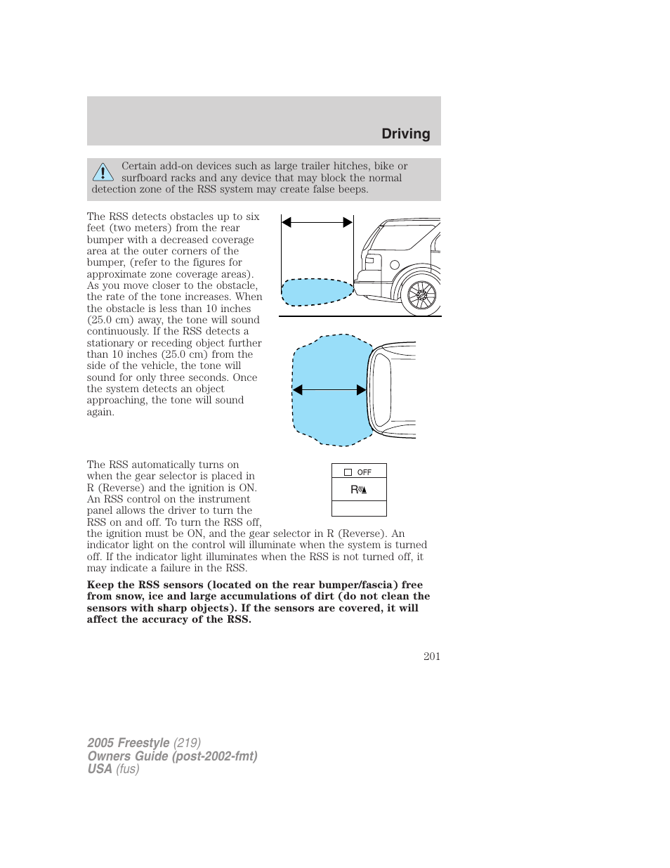 Driving | FORD 2005 Freestyle v.3 User Manual | Page 201 / 288