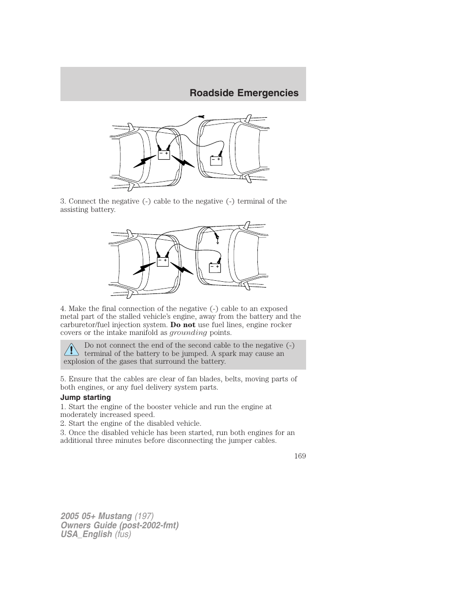 Roadside emergencies | FORD 2005 Mustang v.1 User Manual | Page 169 / 240