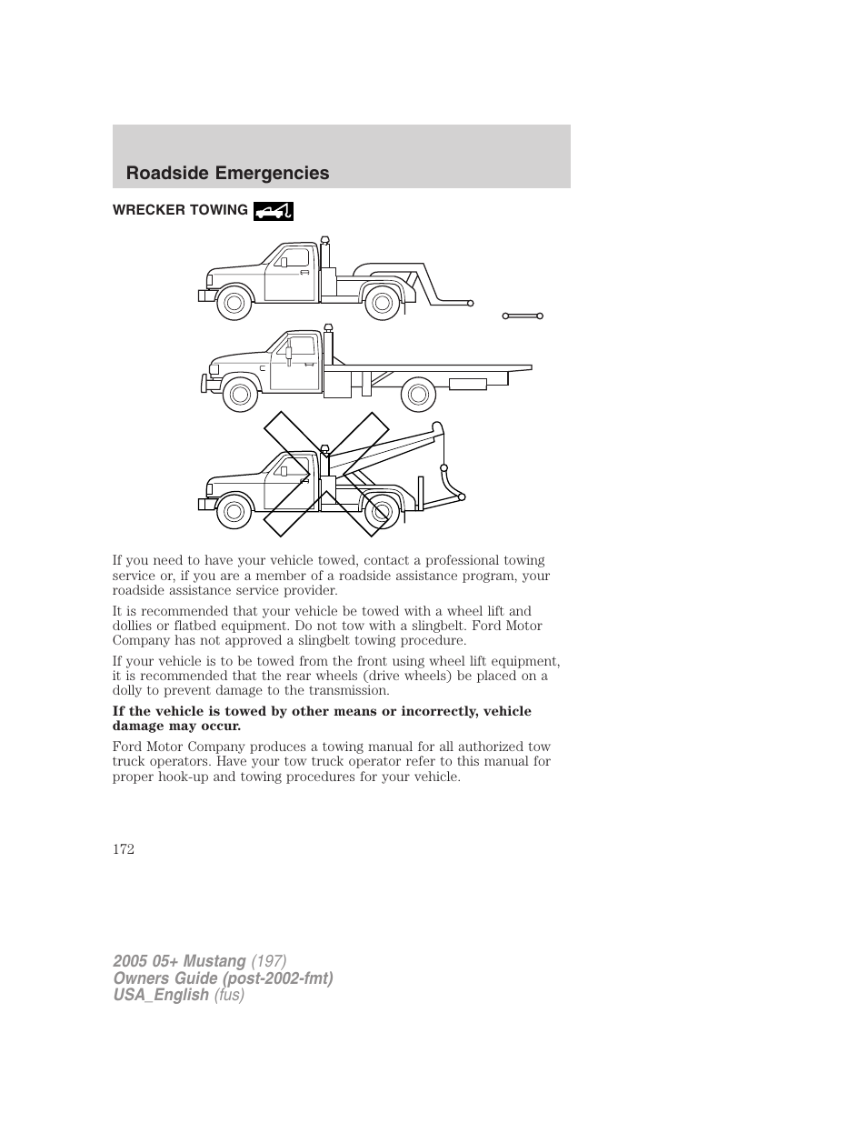 Roadside emergencies | FORD 2005 Mustang v.1 User Manual | Page 172 / 240