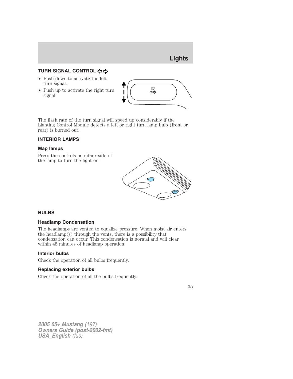 Lights | FORD 2005 Mustang v.1 User Manual | Page 35 / 240