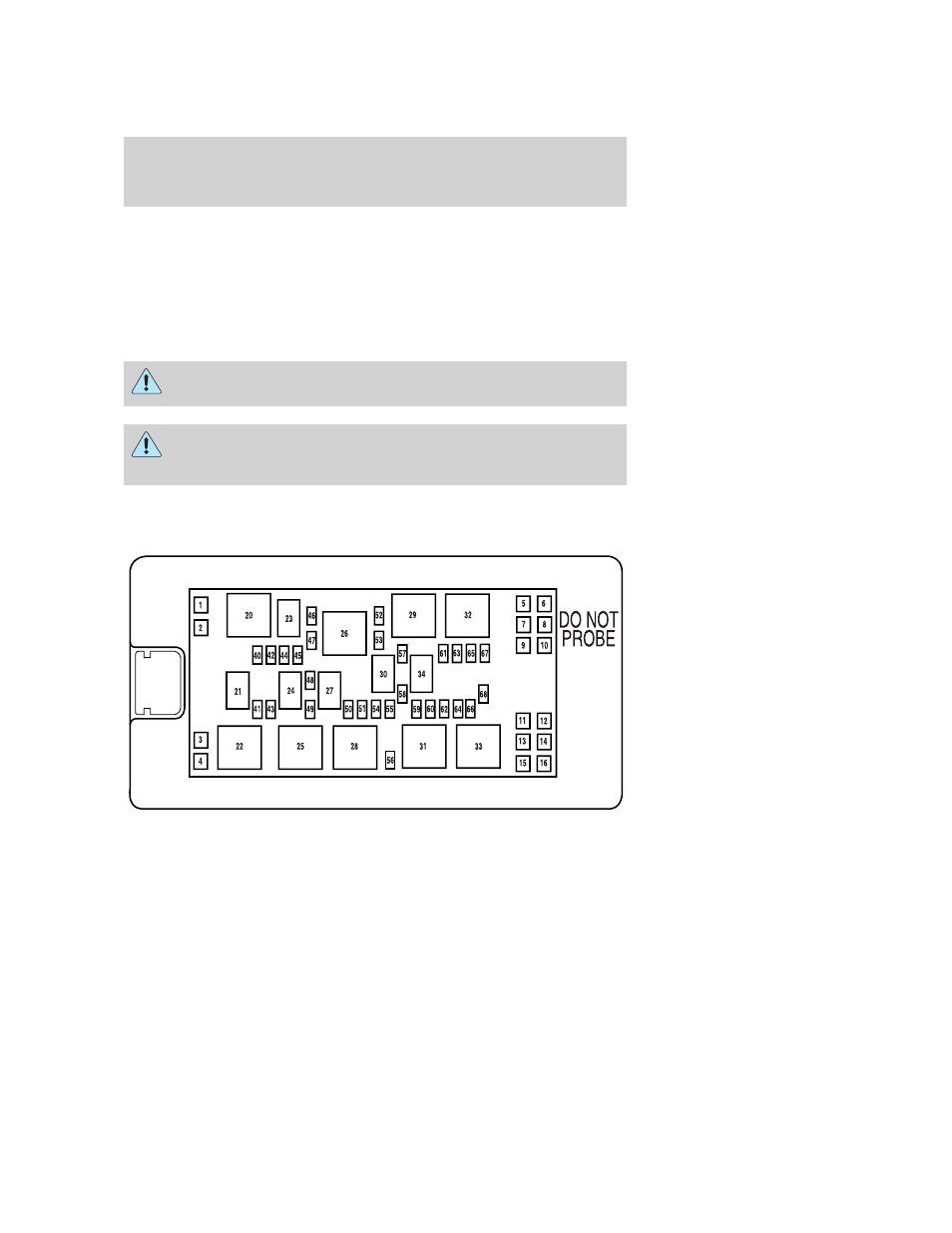 Power distribution box, Roadside emergencies | FORD 2005 Mustang v.3 User Manual | Page 169 / 248