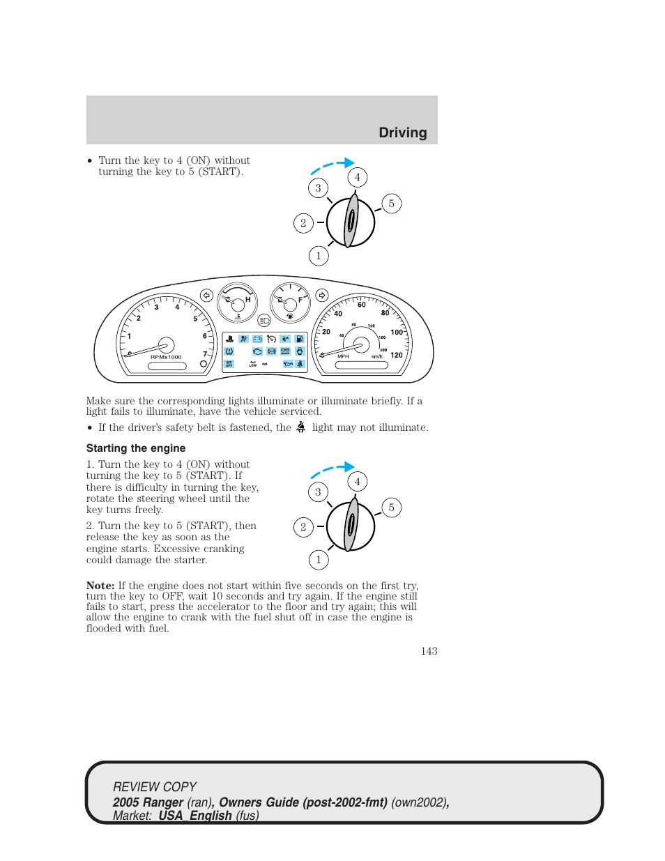 Driving | FORD 2005 Ranger v.1 User Manual | Page 143 / 256