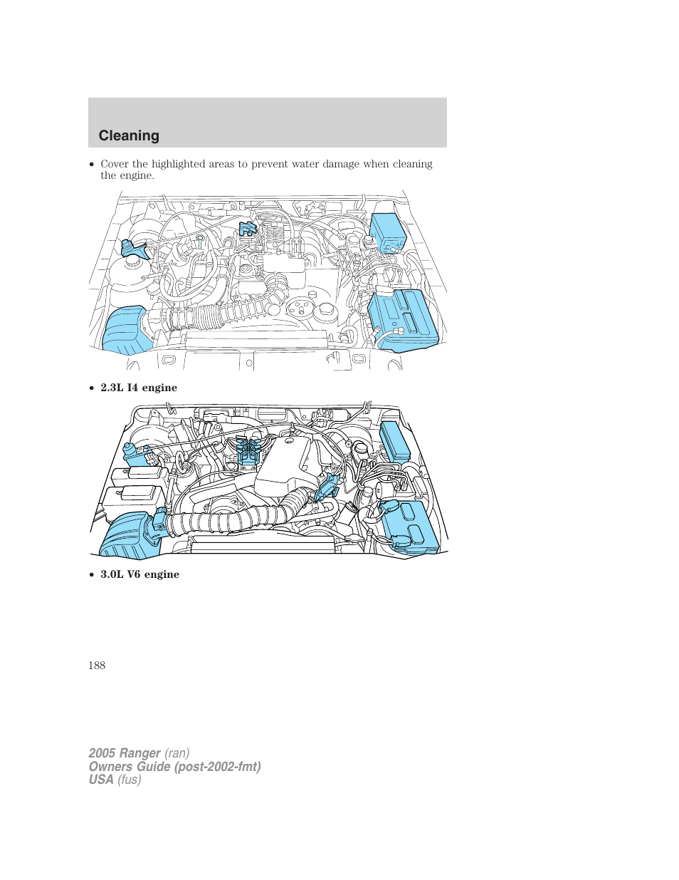 Cleaning | FORD 2005 Ranger v.2 User Manual | Page 188 / 256
