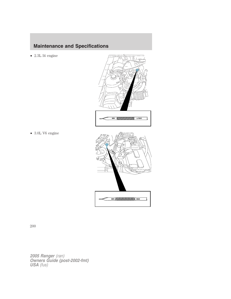 Maintenance and specifications | FORD 2005 Ranger v.2 User Manual | Page 200 / 256