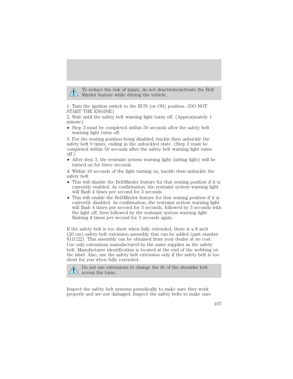 Seating and safety restraints | FORD 2005 Taurus v.1 User Manual | Page 107 / 248