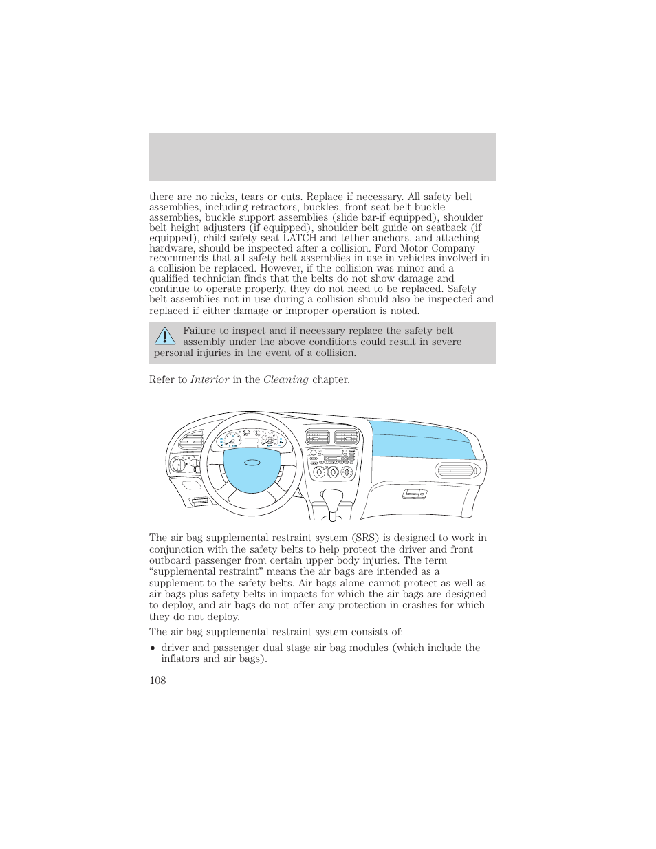 Seating and safety restraints | FORD 2005 Taurus v.1 User Manual | Page 108 / 248