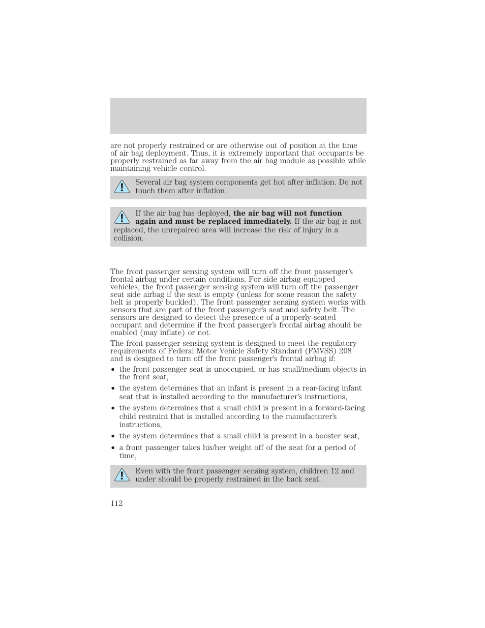 Seating and safety restraints | FORD 2005 Taurus v.1 User Manual | Page 112 / 248