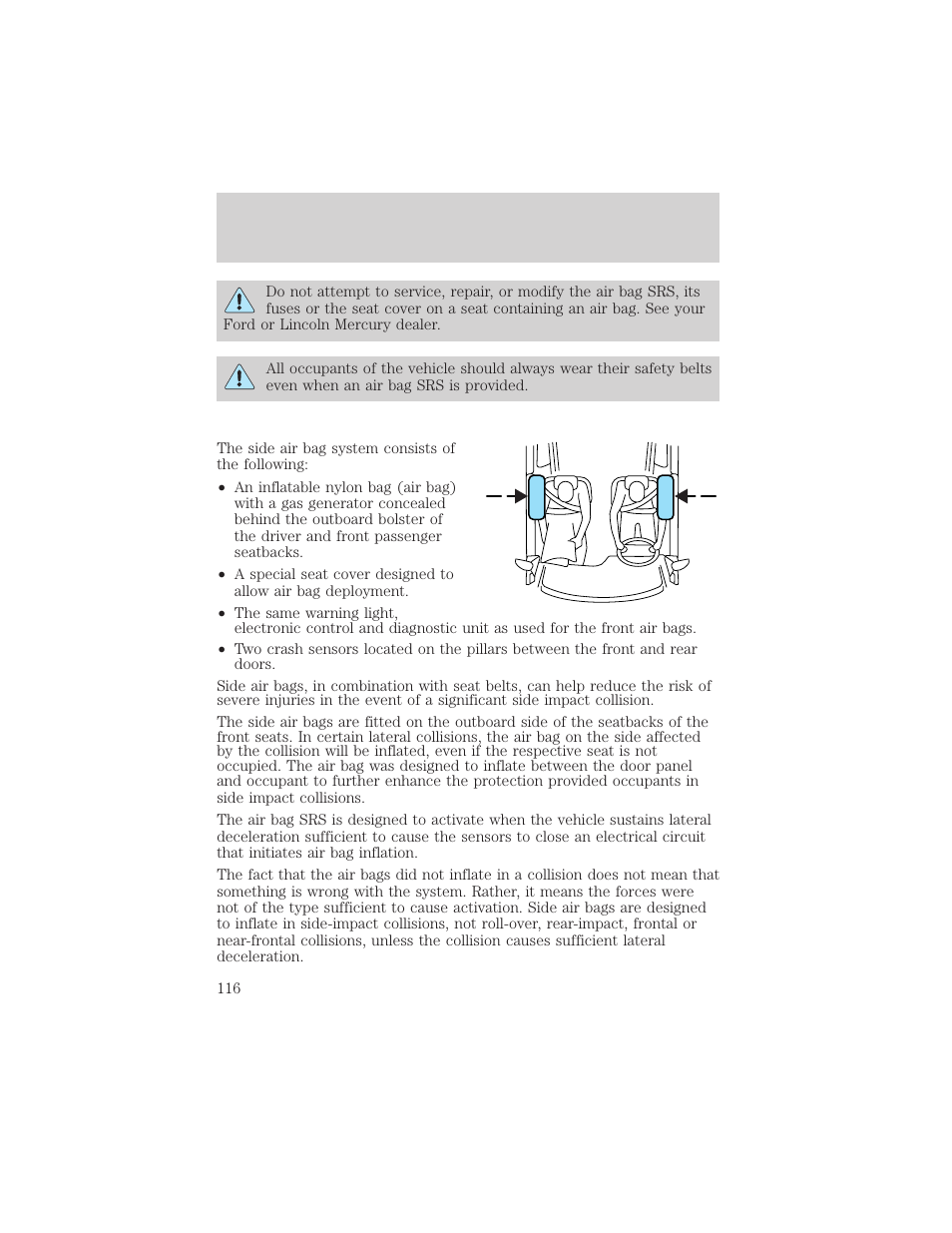 Seating and safety restraints | FORD 2005 Taurus v.1 User Manual | Page 116 / 248