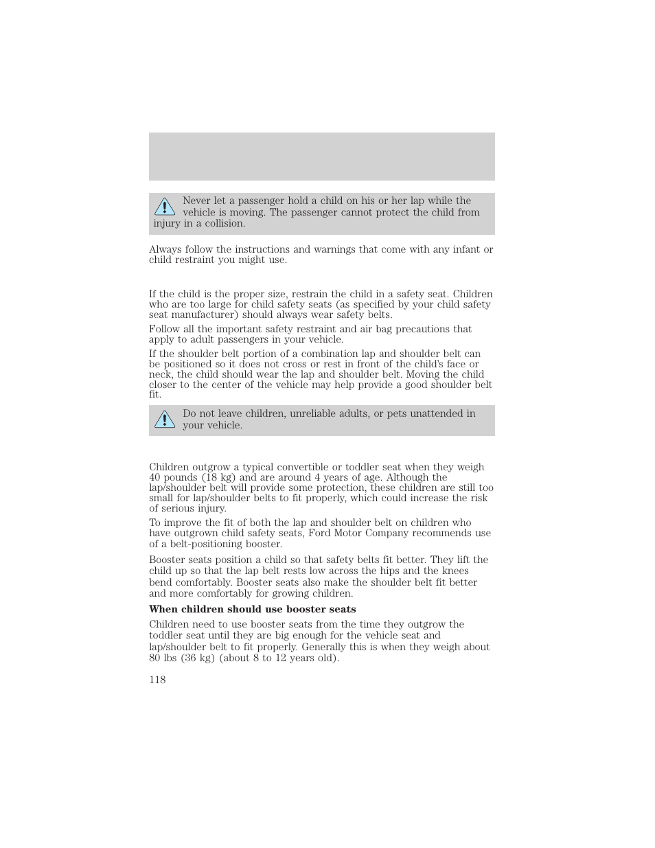 Seating and safety restraints | FORD 2005 Taurus v.1 User Manual | Page 118 / 248