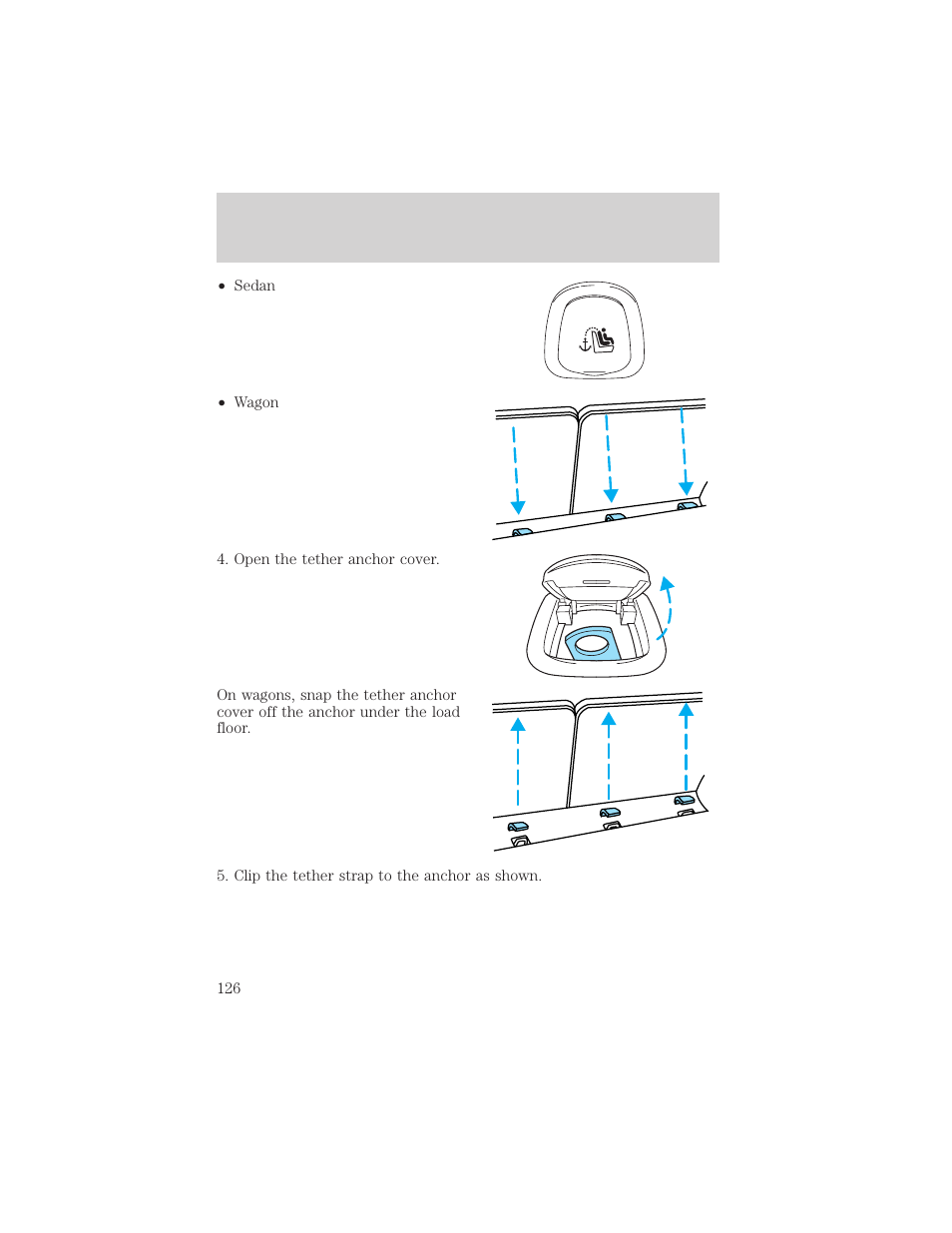 Seating and safety restraints | FORD 2005 Taurus v.1 User Manual | Page 126 / 248
