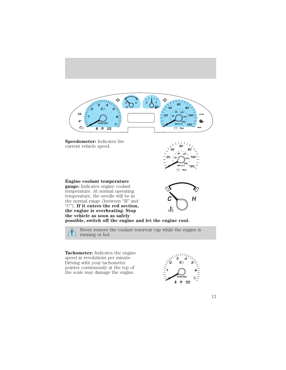 Instrument cluster | FORD 2005 Taurus v.1 User Manual | Page 13 / 248