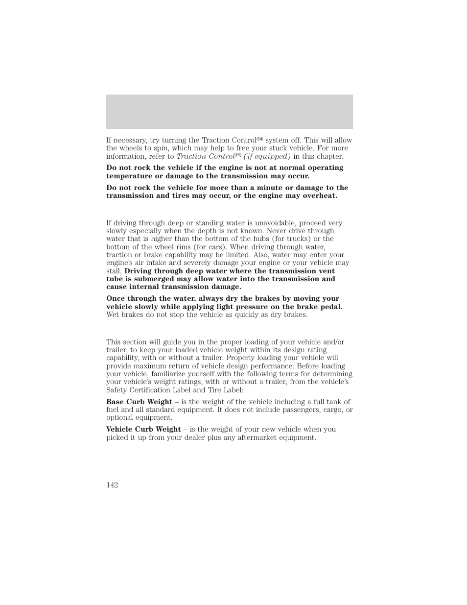 Driving | FORD 2005 Taurus v.1 User Manual | Page 142 / 248