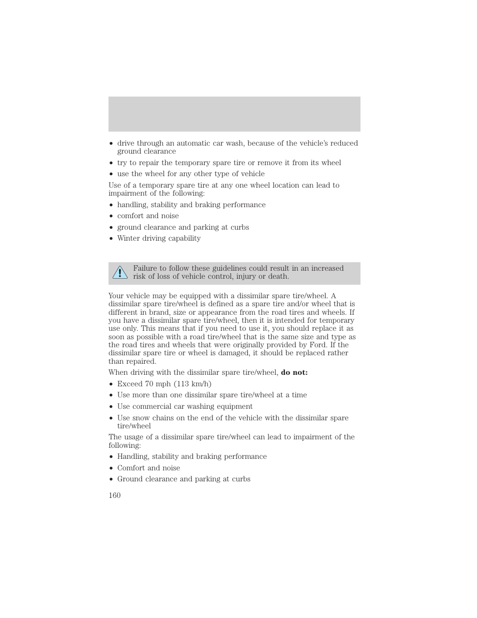 Roadside emergencies | FORD 2005 Taurus v.1 User Manual | Page 160 / 248