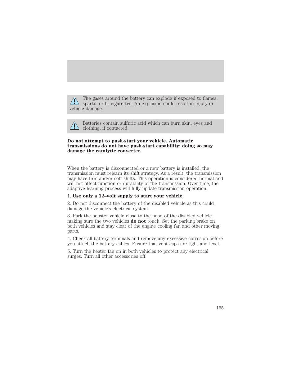 Roadside emergencies | FORD 2005 Taurus v.1 User Manual | Page 165 / 248